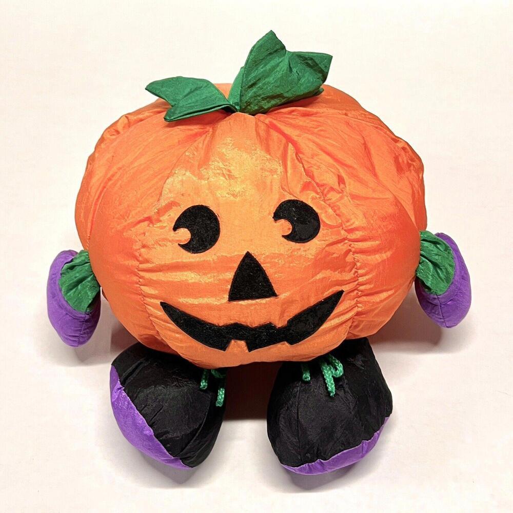 VTG Gibson Greetings Parachute Pumpkin Plush Jack O Lantern Style 1996 Polyester